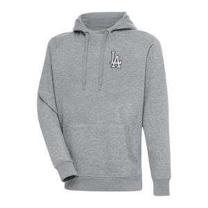 Los Angeles Dodgers Antigua Chenille Chest Logo Victory Pullover Hoodie 5XLarge Grey Heather