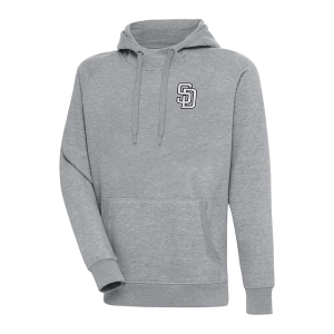 San Diego Padres Antigua Chenille Chest Logo Victory Pullover Hoodie 5XLarge Grey Heather