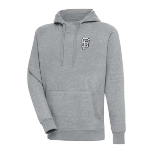 San Francisco Giants Antigua Chenille Chest Logo Victory Pullover Hoodie 5XLarge Grey Heather
