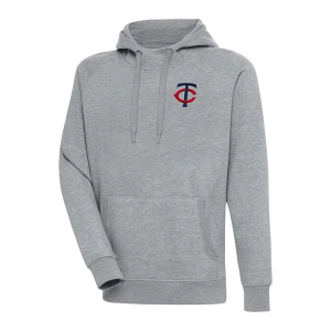 Minnesota Twins Antigua Updated Chest Logo Victory Hoodie 5XLarge Grey Heather