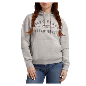 Women's Troll Co. Clothing Dirty Hands Clean Money Classic Hoodie Large Grey Heather