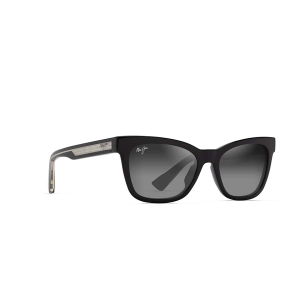 Men's Maui Jim Hiwahiwa Polarized Sunglasses Shiny Black/Transparent Grey/Neutral Grey Polarized