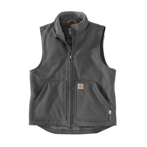 Men's Carhartt Duck Sherpa Lined Vest Large Tall Gravel