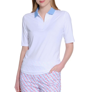 Women's Sport Haley Vista Half Sleeve Polo Large White