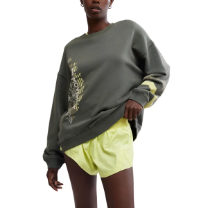 Women's FP Movement All Star Pullover Logo Long Sleeve Oversized Shirt Large Ash Sport