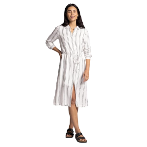 Women's Thread & Supply Ainsley Midi Shirt Dress Small White Black Stripe