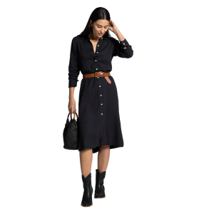 Women's Thread & Supply Ainsley Midi Shirt Dress Small Black