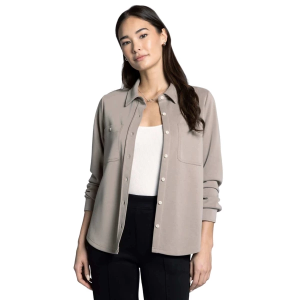 Women's Thread & Supply Mildred Long Sleeve Button Up Shirt Small Taupe