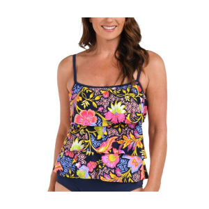 Women's Maxine Triple Tiered Swim Tankini Sporty 8 Ornamental Garden