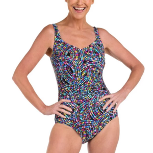 Women's Maxine Vineyard Side Shirred One Piece Swimsuit Sporty 18 Colorburst