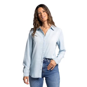 Women's Thread & Supply Grace Long Sleeve Button Up Shirt Medium JOLIE Wash