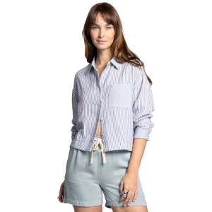 Women's Thread & Supply Miranda Long Sleeve Button Up Shirt Large White Blue