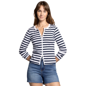 Women's Thread & Supply Sadie Long Sleeve Button Up Shirt Small White Navy