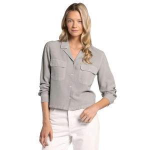 Women's Thread & Supply Casey Long Sleeve Button Up Shirt Small Forest Fog