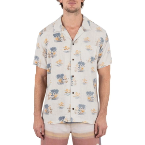 Men's Hurley Laguna Camp Woven Button Up Shirt 2XLarge Bone