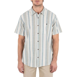 Men's Hurley One And Only Lido Stripe Woven Button Up Shirt Medium Bone