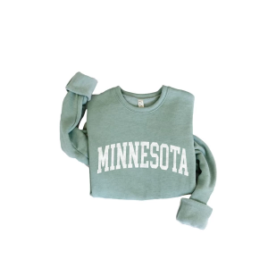 Women's Oat Collective Minnesota Graphic Crewneck Sweatshirt Small Dark Heather Sage