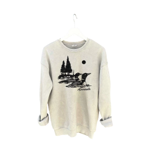 Women's Oat Collective Minnesota Loon Crewneck Sweatshirt XLarge White Dove