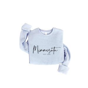 Women's Oat Collective Minnesota Established 1858 Crewneck Sweatshirt XLarge Light Blue