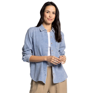 Women's Thread & Supply Riley Long Sleeve Button Up Shirt Medium Infinity
