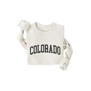 Women's Oat Collective Colorado Graphic Crewneck Sweatshirt Small Vintage White