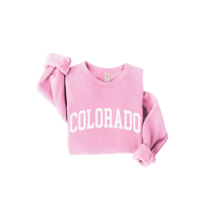 Women's Oat Collective Colorado Graphic Crewneck Sweatshirt Large Baby Pink