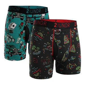 Men's 2UNDR Swing Shift Boxer Briefs Underwear 2 Pack 2XLarge Mobsters/Vegas