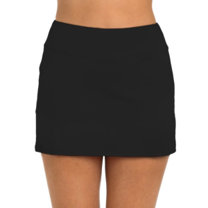 Women's 24th & Ocean High Waist Swim Swim Skort Contemporary 6 Black