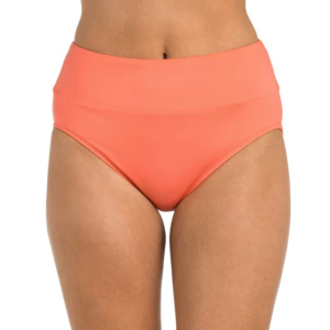Women's 24th & Ocean Solid High Waist Swim Skort Contemporary 6 Coral