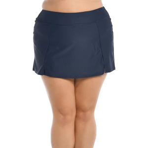 Women's Maxine Solid Waistband Swim Skort 20W Indigo