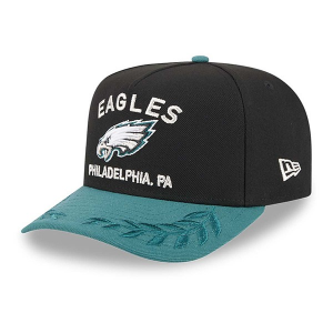 Kids' Philadelphia Eagles New Era 2025 Draft 9FIFTY A-Frame Snapback Hat Black