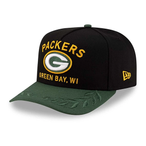 Kids' Green Bay Packers New Era 2025 Draft 9FIFTY A-Frame Snapback Hat Black
