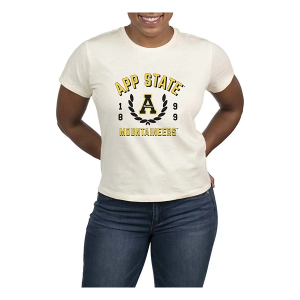 Appalachian State Mountaineers USCAPE Women's Academy High Waisted T-Shirt Medium Vintage White
