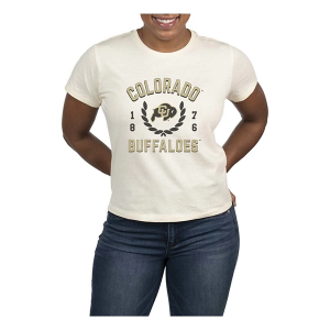 Colorado Buffaloes USCAPE Women's Academy High Waisted T-Shirt Medium Vintage White