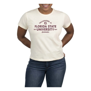 Florida State Seminoles USCAPE Women's Banner High Waisted T-Shirt Medium Vintage White