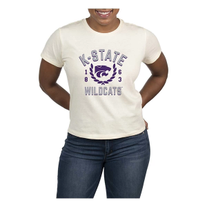 Kansas State Wildcats USCAPE Women's Academy High Waisted T-Shirt Small Vintage White
