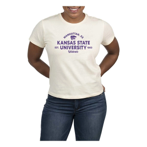 Kansas State Wildcats USCAPE Women's Banner High Waisted T-Shirt Medium Vintage White