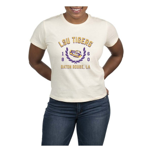 LSU Tigers USCAPE Women's Academy High Waisted T-Shirt Medium Vintage White