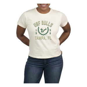 South Florida Bulls USCAPE Women's Academy High Waisted T-Shirt Small Vintage White