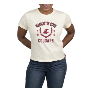 Washington State Cougars USCAPE Women's Academy High Waisted T-Shirt Medium Vintage White
