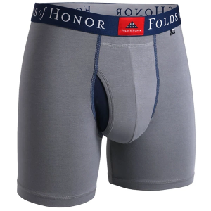 Men's 2UNDR Swing Shift Folds Of Honor Boxer Briefs Underwear Small Grey