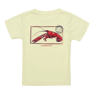 Kids' Properly Tied Crawfish Season Performance T-Shirt 6 Light Yelow