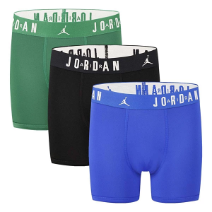 Boys' Jordan Flight Poly Core Boxer Briefs Underwear 3 Pack Large Racer Blue