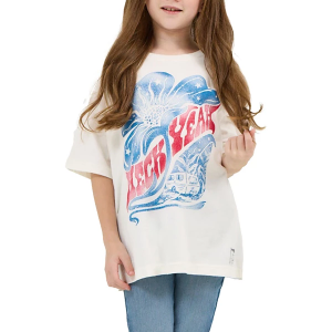 Girls' Wrangler X Lainey Wilson Heck yeah Oversized Shirt Small Snow White