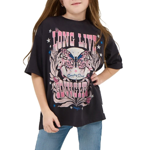 Girls' Wrangler X Lainey Wilson Long Live Cowgirls Oversized Shirt XSmall Black