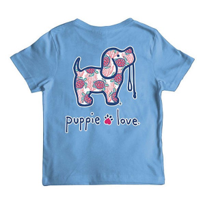 Kids' Puppie Love Coral Turtle Pattern T-Shirt Large Carolina Blue
