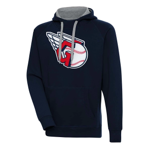Cleveland Guardians Antigua Chenille Big Logo Victory Pullover Hoodie 5XLarge Navy