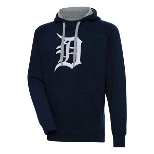 Detroit Tigers Antigua Chenille Big Logo Victory Pullover Hoodie 5XLarge Navy