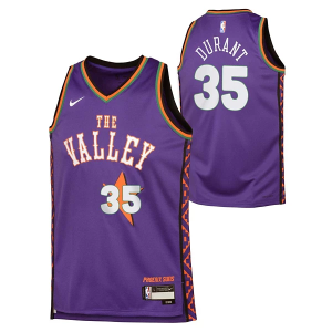 Kids' Phoenix Suns Kevin Durant #35 Nike 2024 City Edition Jersey Medium Purple
