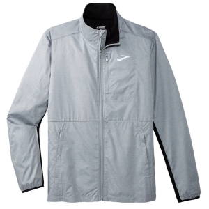 Men's Brooks Fusion Hybrid 2.0 Windbreaker XLarge Heather Ash/Black
